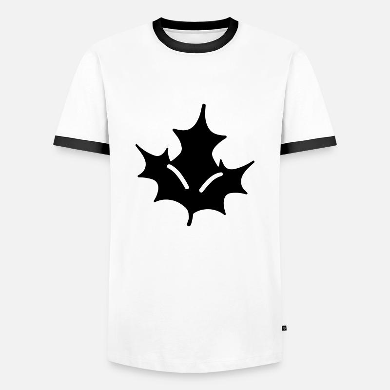 Stechpalme - Männer Kontrast-T-Shirt - Weiß/Schwarz