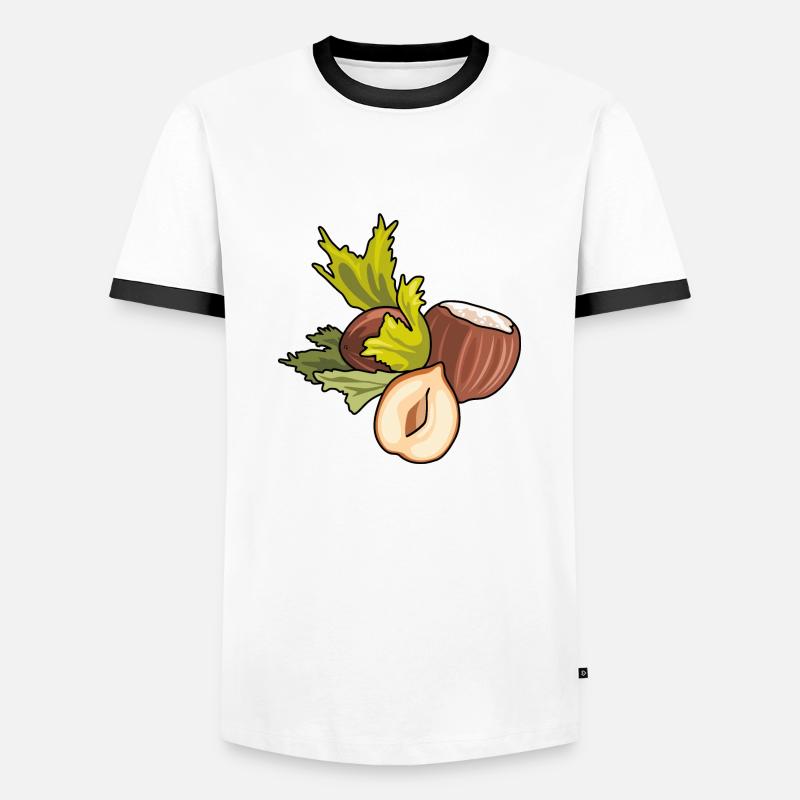 Hazelnut - Men's Ringer Shirt - white/black