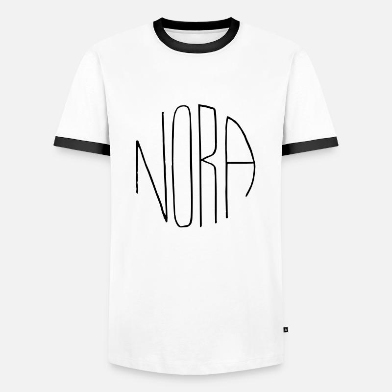 Nora - Männer Kontrast-T-Shirt - Weiß/Schwarz
