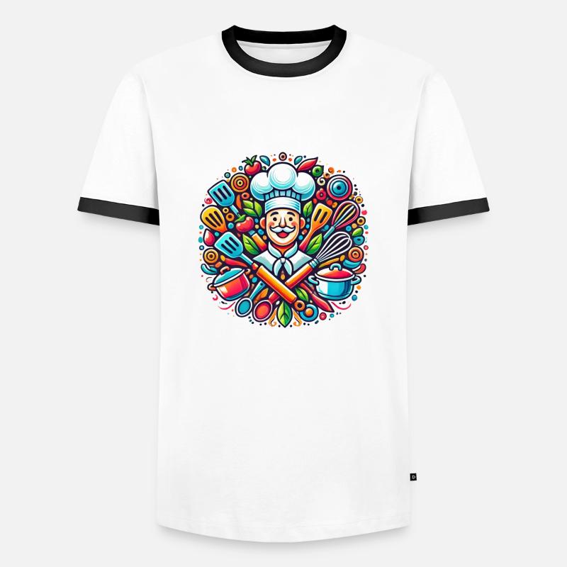 Chef Logo - Men's Ringer Shirt - white/black