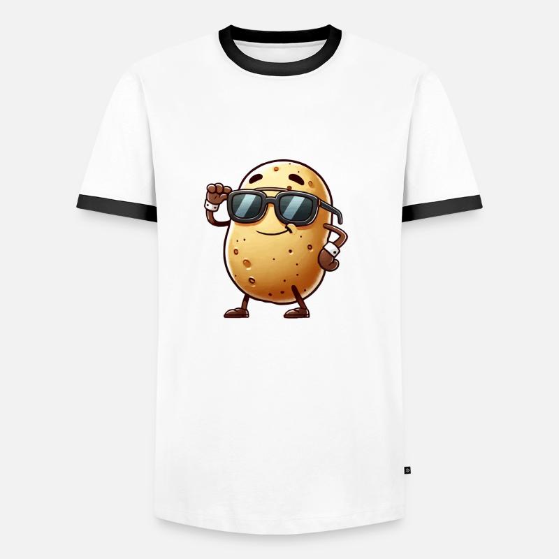 Potato Comic - Men's Ringer Shirt - white/black