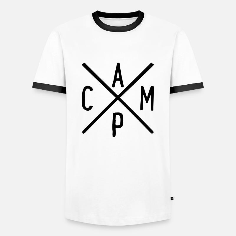 Camping - Männer Kontrast-T-Shirt - Weiß/Schwarz