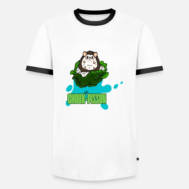 Choupisson - Männer Kontrast-T-Shirt - Weiß/Schwarz