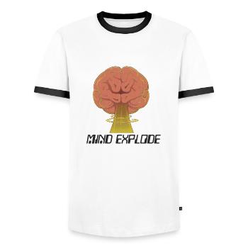 mind explode - Männer Kontrast-T-Shirt - Weiß/Schwarz - Vorne - AI Model Female 172 light (172cm) & AI Model Male 178 dark (178cm)