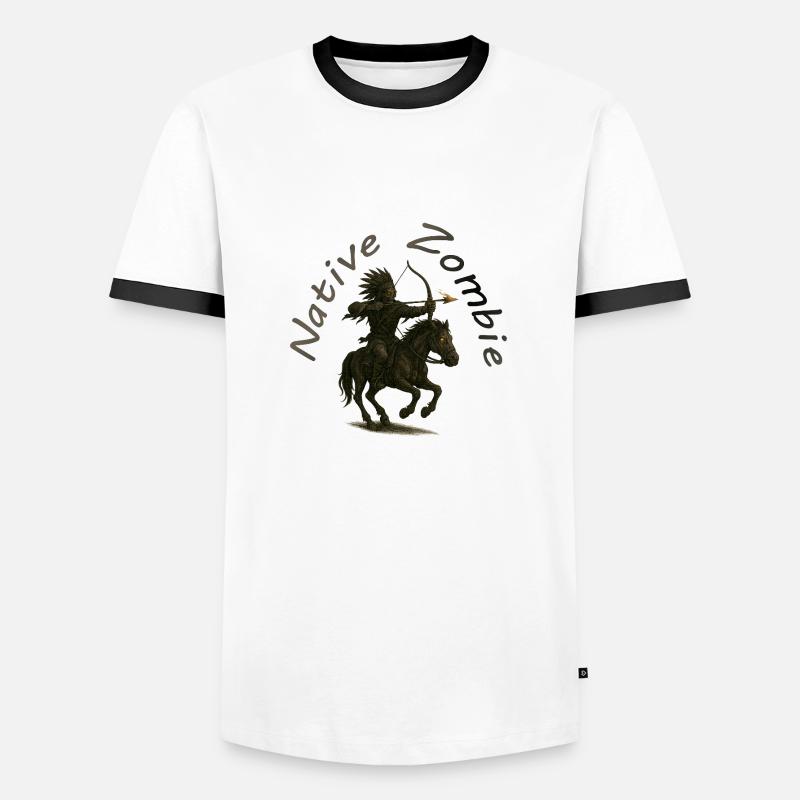 Native Zombie - Men's Ringer Shirt - white/black