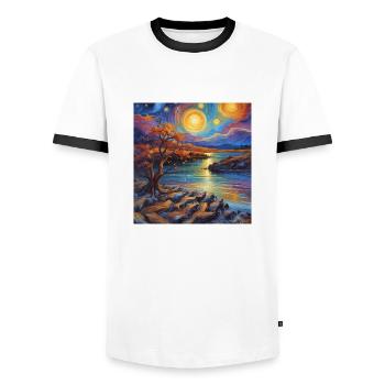 The sound of the sun - Men's Ringer Shirt - white/black - Front - AI Model Female 172 light (172cm) & AI Model Male 178 dark (178cm)