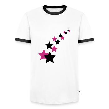 Sterne - Männer Kontrast-T-Shirt - Weiß/Schwarz - Vorne - AI Model Female 172 light (172cm) & AI Model Male 178 dark (178cm)