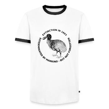 Dodo - ausgestorben 1693 - black - Männer Kontrast-T-Shirt - Weiß/Schwarz - Vorne - AI Model Female 172 light (172cm) & AI Model Male 178 dark (178cm)
