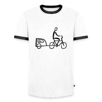 Hundehaenger - Men's Ringer Shirt - white/black - Front - AI Model Female 172 light (172cm) & AI Model Male 178 dark (178cm)
