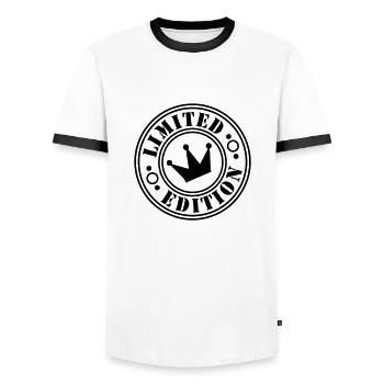 limited edition crown 2ke - Men's Ringer Shirt - white/black - Front - AI Model Female 172 light (172cm) & AI Model Male 178 dark (178cm)