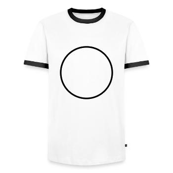 Round Circle Runde Cercle Rond Kreis - Custom it ! - Men's Ringer Shirt - white/black - Front - AI Model Female 172 light (172cm) & AI Model Male 178 dark (178cm)