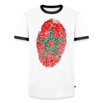 Morocco - Men's Ringer Shirt - white/black - Front - AI Model Female 172 light (172cm) & AI Model Male 178 dark (178cm)