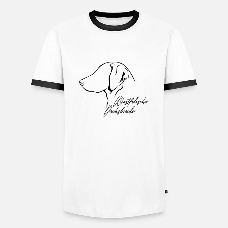 WESTFÄLISCHE DACHSBRACKE Profil Hunde Wilsigns - Männer Kontrast-T-Shirt - Weiß/Schwarz