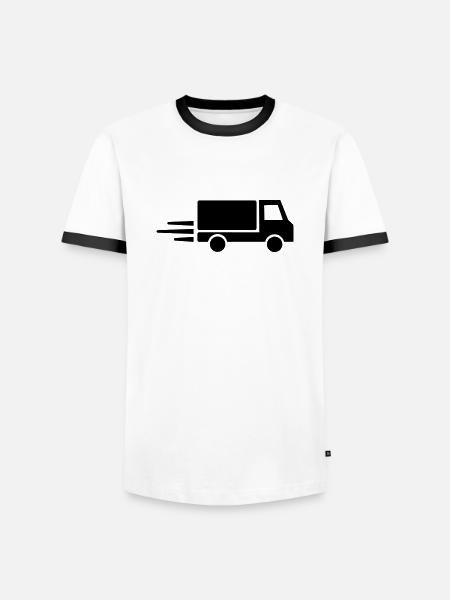 LKW - Männer Kontrast-T-Shirt - Weiß/Schwarz