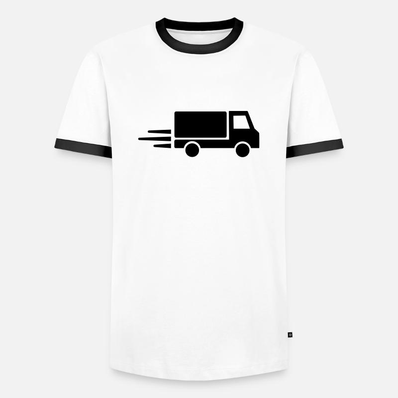 LKW - Männer Kontrast-T-Shirt - Weiß/Schwarz