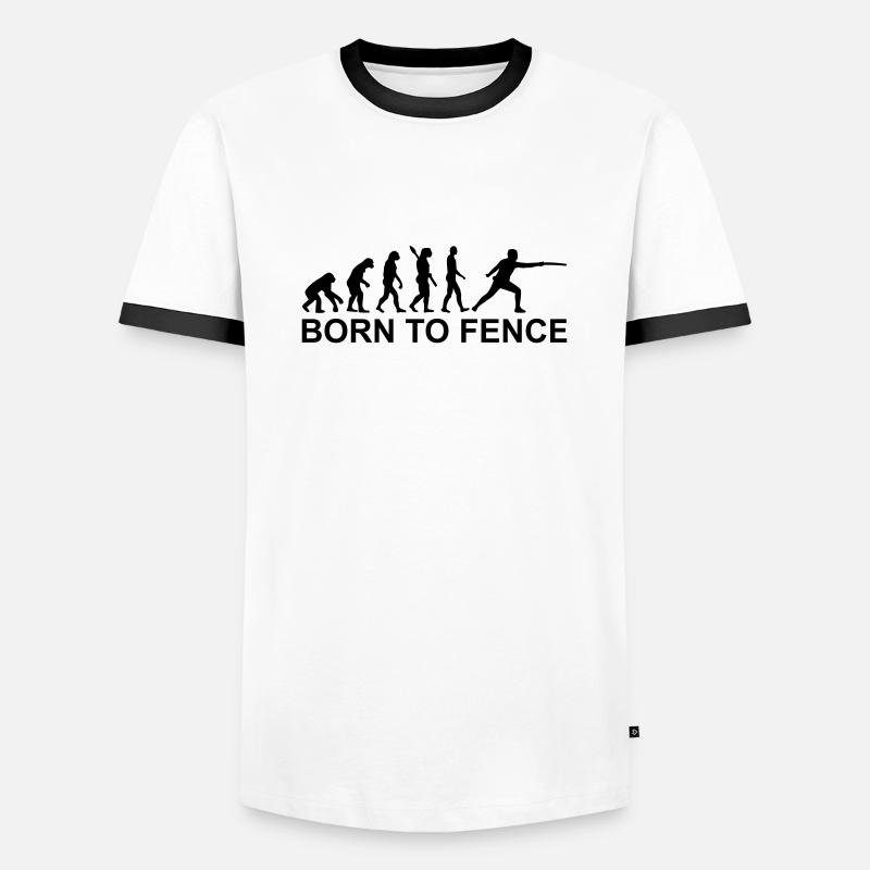 Évolution Escrime - T-shirt contrasté Homme - blanc/noir