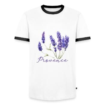 Provence lavender flower purple France plant - Men's Ringer Shirt - white/black - Front - AI Model Female 172 light (172cm) & AI Model Male 178 dark (178cm)