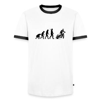 Speedway - Männer Kontrast-T-Shirt - Weiß/Schwarz - Vorne - AI Model Female 172 light (172cm) & AI Model Male 178 dark (178cm)