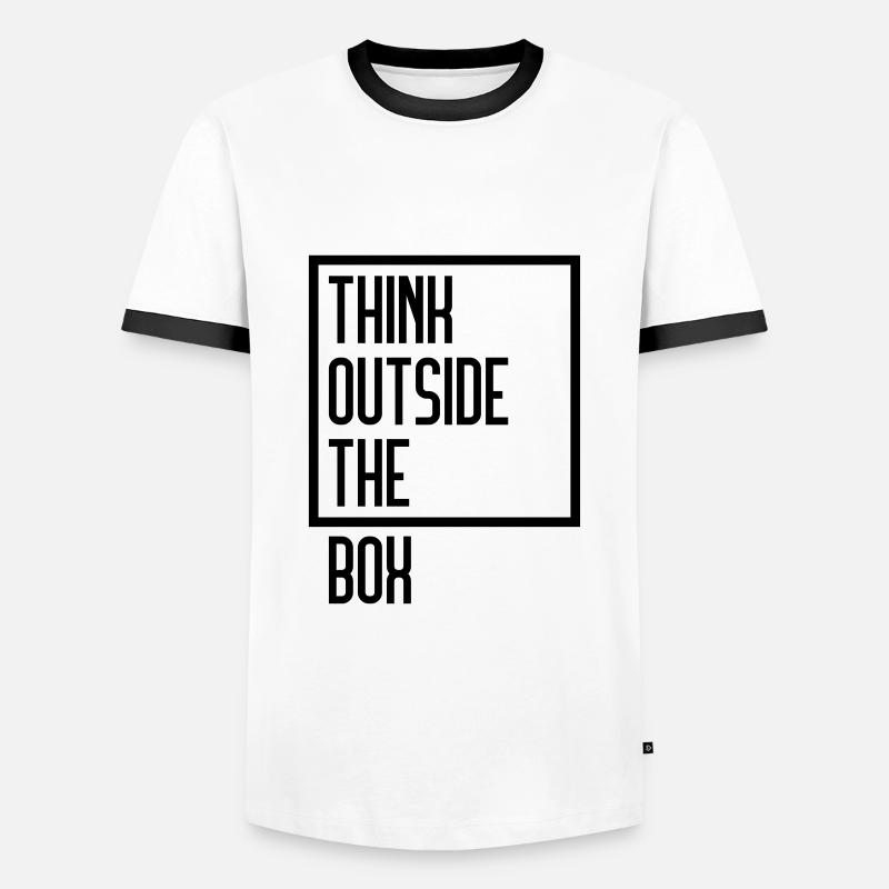 Think Outside The Box - Männer Kontrast-T-Shirt - Weiß/Schwarz