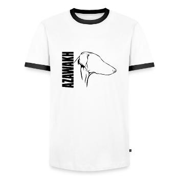 AZAWAKH Profil Chiens Chien Wilsigns Greyhounds - T-shirt contrasté Homme - blanc/noir - Devant - AI Model Female 172 light (172cm) & AI Model Male 178 dark (178cm)