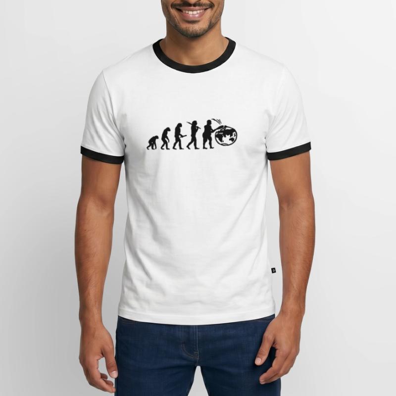 Evolution planete terre monde évolution T-shirt contrasté Homme
