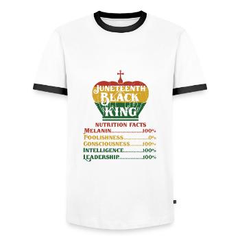 Juneteenth Black History Day Pride Gift - Men's Ringer Shirt - white/black - Front - AI Model Female 172 light (172cm) & AI Model Male 178 dark (178cm)