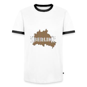 Berlin Pride - Männer Kontrast-T-Shirt - Weiß/Schwarz - Vorne - AI Model Female 172 light (172cm) & AI Model Male 178 dark (178cm)