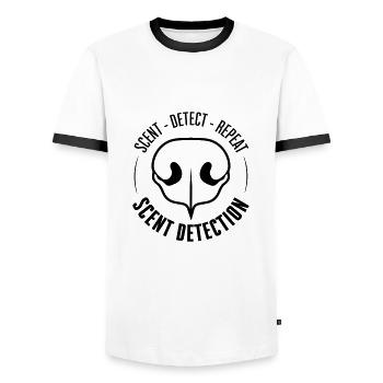 DÉTECTION DE PARFUM Chiens de dressage Chiens Recherche Chiens - T-shirt contrasté Homme - blanc/noir - Devant - AI Model Female 172 light (172cm) & AI Model Male 178 dark (178cm)