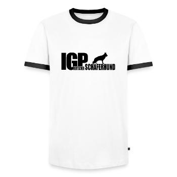 IGP GERMAN SHEPHERD Wilsigns dog sport IPO - Men's Ringer Shirt - white/black - Front - AI Model Female 172 light (172cm) & AI Model Male 178 dark (178cm)