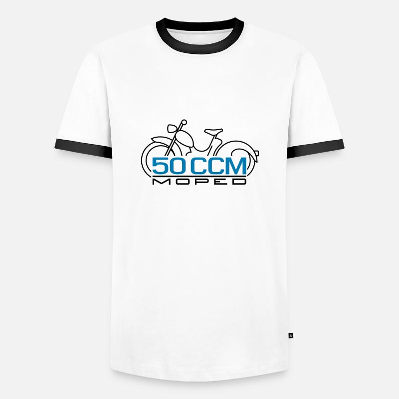 Moped SR2 50cc emblem - Men's Ringer Shirt - white/black