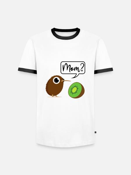 Kiwi Bird Animal Fruit Fruit Mom Funny New Zealand - Men's Ringer Shirt - white/black