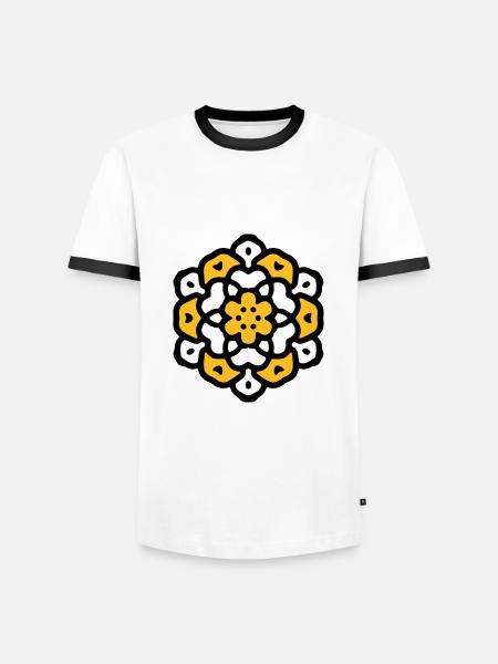 Flower Flower Mandala - Men's Ringer Shirt - white/black