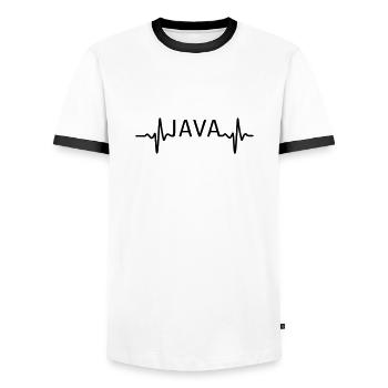 Heartbeat JAVA - T-shirt contrasté Homme - blanc/noir - Devant - AI Model Female 172 light (172cm) & AI Model Male 178 dark (178cm)