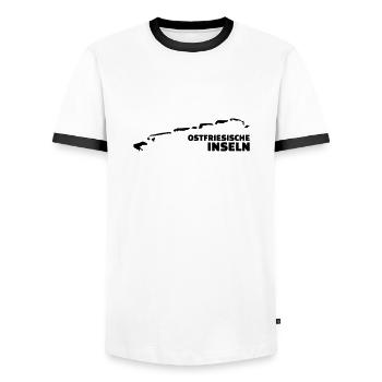 Ostfriesische Inseln - Männer Kontrast-T-Shirt - Weiß/Schwarz - Vorne - AI Model Female 172 light (172cm) & AI Model Male 178 dark (178cm)