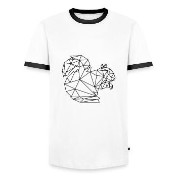 Écureuils - T-shirt contrasté Homme - blanc/noir - Devant - AI Model Female 172 light (172cm) & AI Model Male 178 dark (178cm)