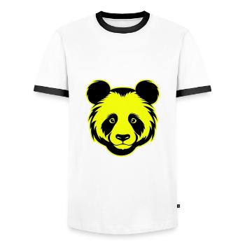 Panda Kopf Porträt Symbol - Männer Kontrast-T-Shirt - Weiß/Schwarz - Vorne - AI Model Female 172 light (172cm) & AI Model Male 178 dark (178cm)
