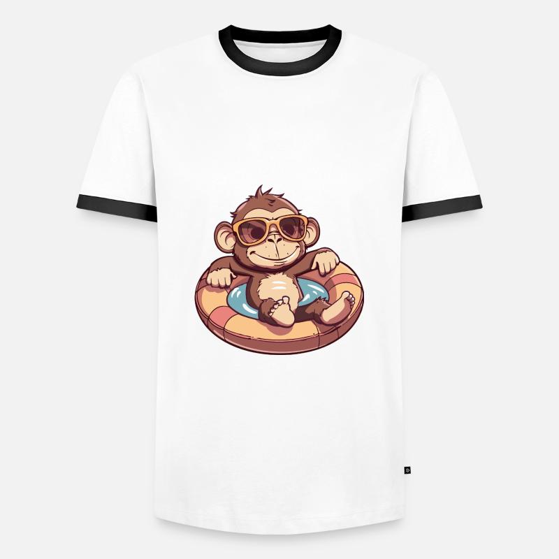 Affe Comic Cool - Männer Kontrast-T-Shirt - Weiß/Schwarz