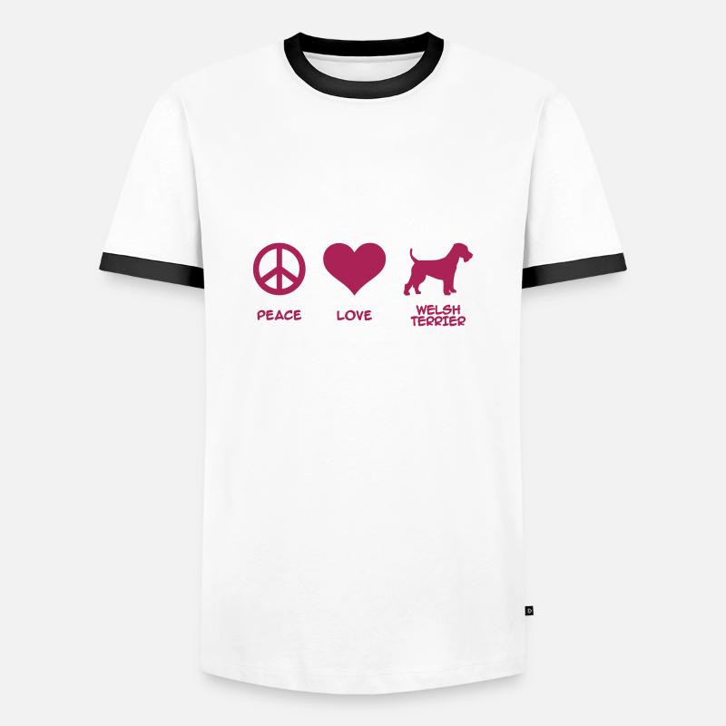 Welsh Terrier - Männer Kontrast-T-Shirt - Weiß/Schwarz