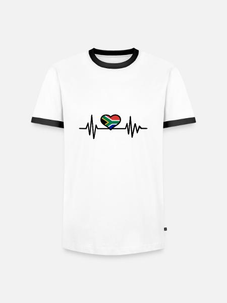 South Africa - Men's Ringer Shirt - white/black