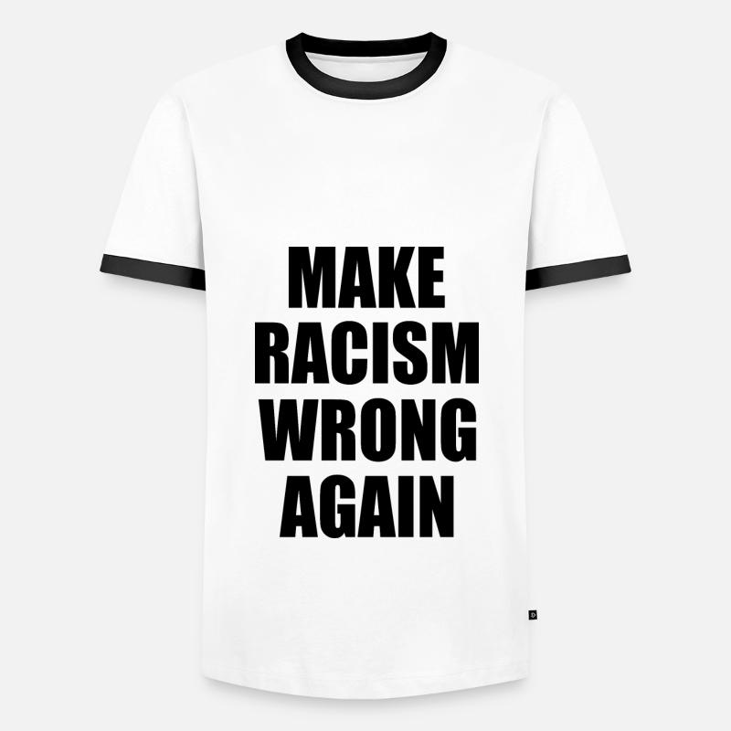 make racism wrong again - Men's Ringer Shirt - white/black