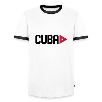 CUBA STAR CUBANO - Männer Kontrast-T-Shirt - Weiß/Schwarz - Vorne - AI Model Female 172 light (172cm) & AI Model Male 178 dark (178cm)