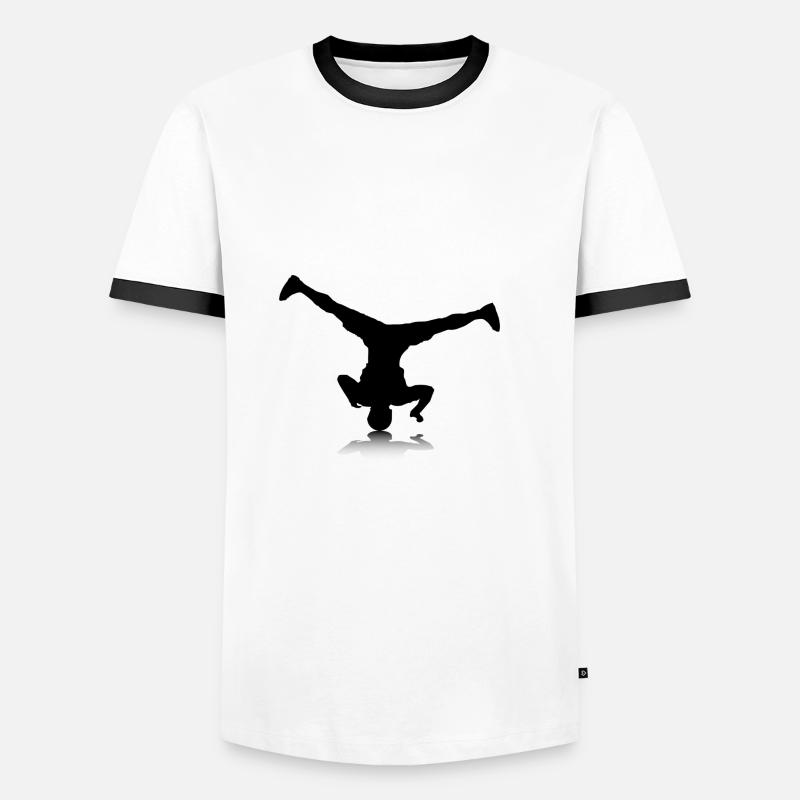 Breakdancer (spin) - Männer Kontrast-T-Shirt - Weiß/Schwarz