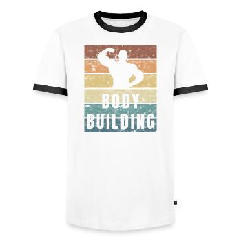 Super Bodybuilding - Installing Muscles - Männer Kontrast-T-Shirt - Weiß/Schwarz - Vorne - AI Model Female 172 light (172cm) & AI Model Male 178 dark (178cm)