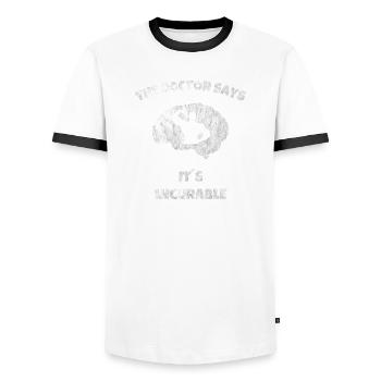 Brain Bodybuilding Fitness - It´s Incurable - Männer Kontrast-T-Shirt - Weiß/Schwarz - Vorne - AI Model Female 172 light (172cm) & AI Model Male 178 dark (178cm)