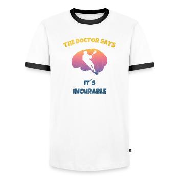Lacrosse American Sport - Passion Brain - Men's Ringer Shirt - white/black - Front - AI Model Female 172 light (172cm) & AI Model Male 178 dark (178cm)
