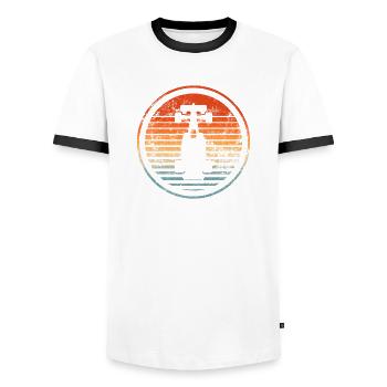 Motorsport Racing Car Perfect Day Motor Mechanics - Men's Ringer Shirt - white/black - Front - AI Model Female 172 light (172cm) & AI Model Male 178 dark (178cm)