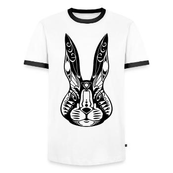 Mr. Bunny - Männer Kontrast-T-Shirt - Weiß/Schwarz - Vorne - AI Model Female 172 light (172cm) & AI Model Male 178 dark (178cm)