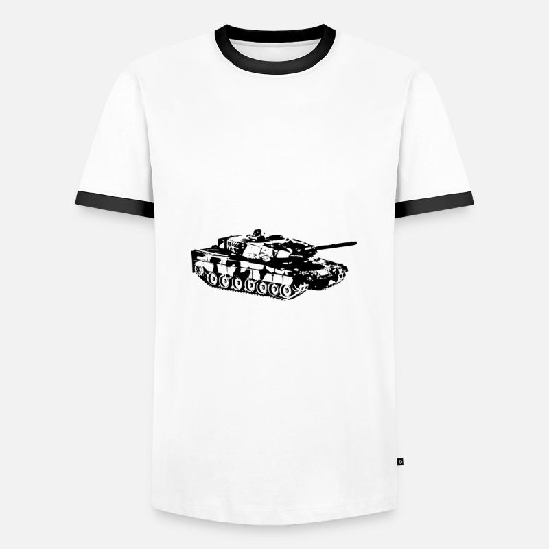 Panzer Leopard Leo A6 - Männer Kontrast-T-Shirt - Weiß/Schwarz