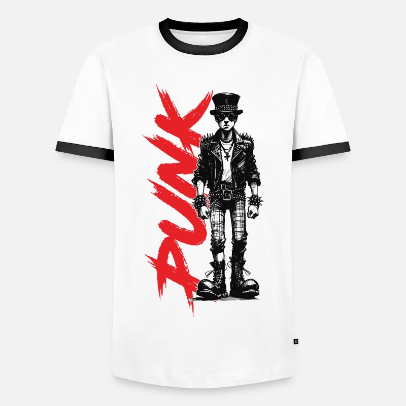 Punks with a hat - Men's Ringer Shirt - white/black