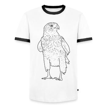 Habicht - Männer Kontrast-T-Shirt - Weiß/Schwarz - Vorne - AI Model Female 172 light (172cm) & AI Model Male 178 dark (178cm)